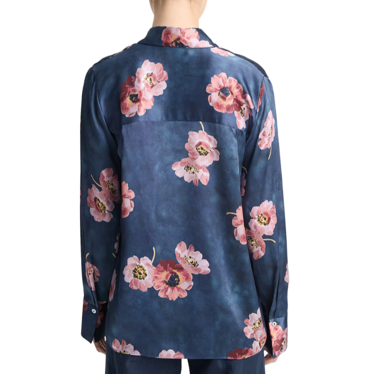 Vince Silk Painted Poppy Blouse MSRP $445