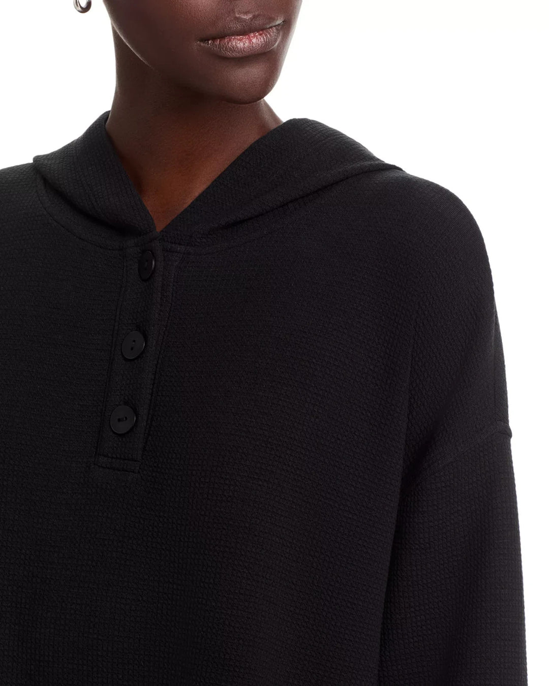 Eileen Fisher Waffle Double Knit Hooded Top MSRP $168