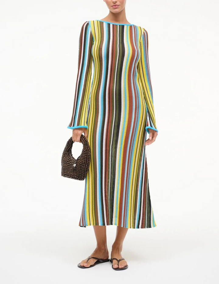 Staud Lorena Dress Skate Stripe MSRP $345