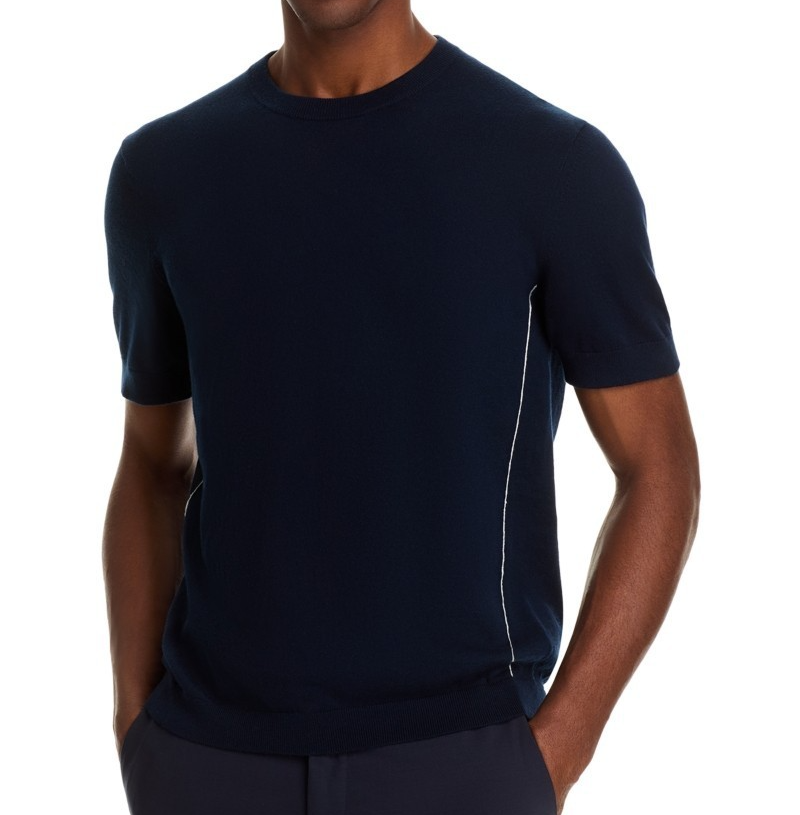 The Men's Store Cotton Cashmere Short Sleeve Sweater Tee MSRP $88