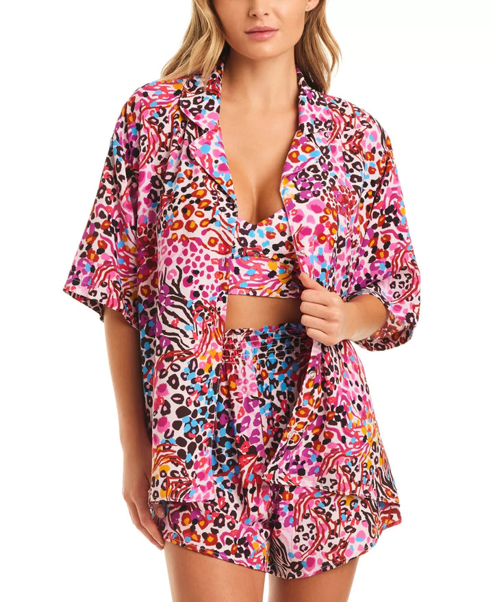 Jessica Simpson Button-Up Shirt Cover Up