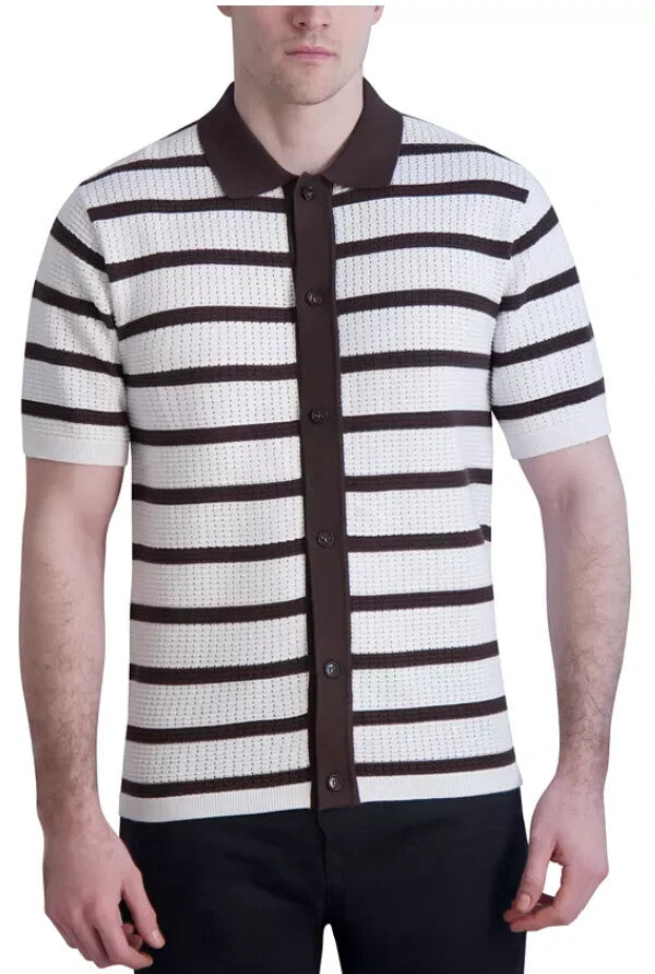 Karl Lagerfeld Men Regular fit Short Sleeve Button-Up Shirt MSRP $149