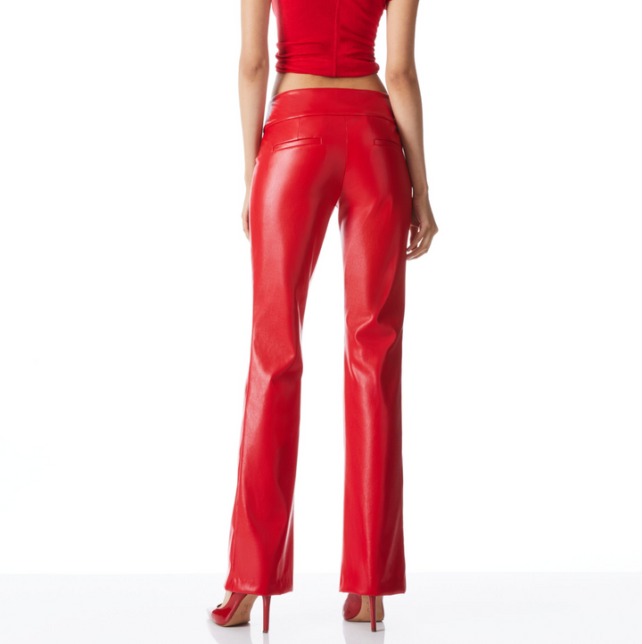 Alice + Olivia Olivia Vegan Leather Bootcut Pant MSRP $295