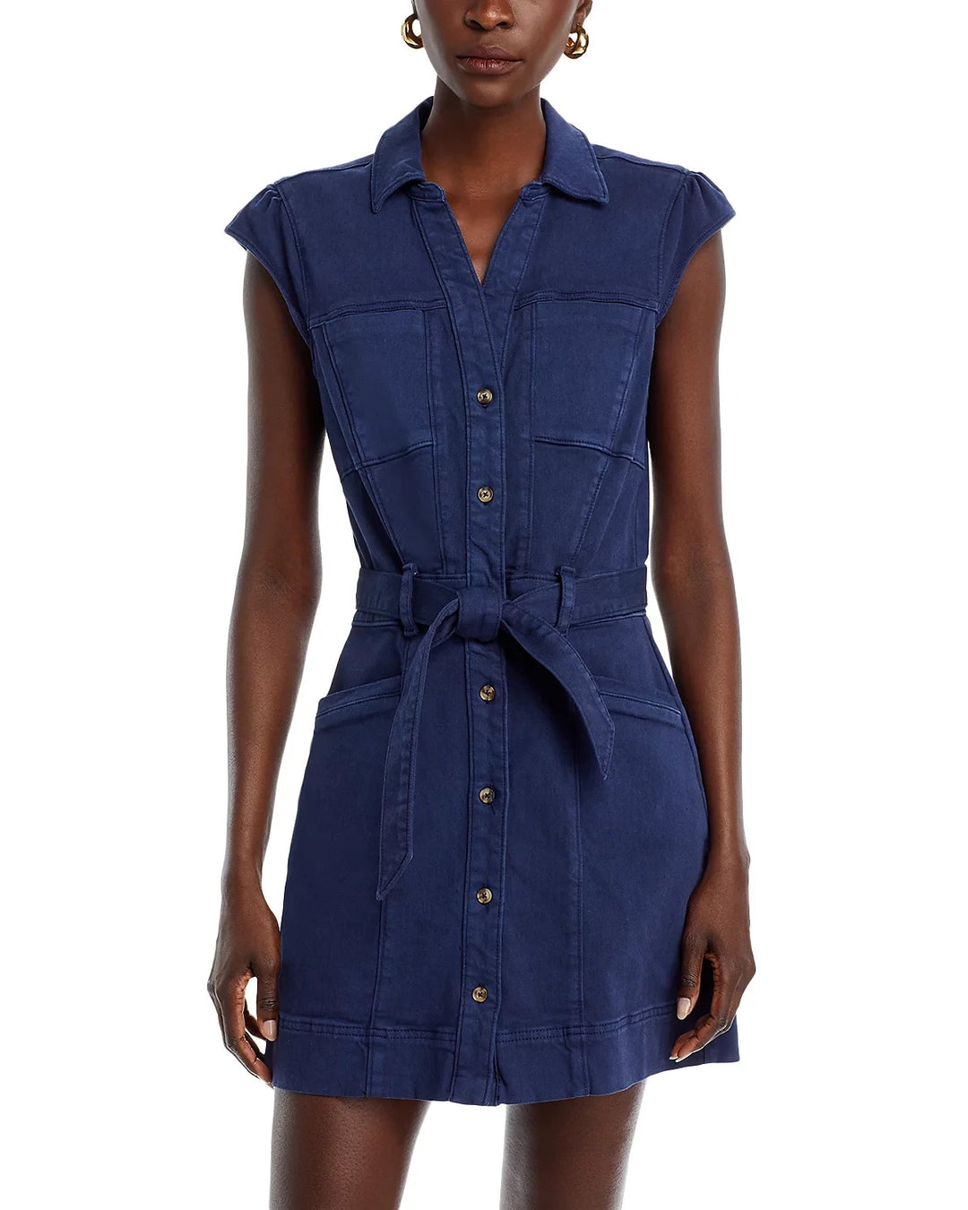 PAIGE Jaxsyn Belted Mini Shirt Dress MSRP $249