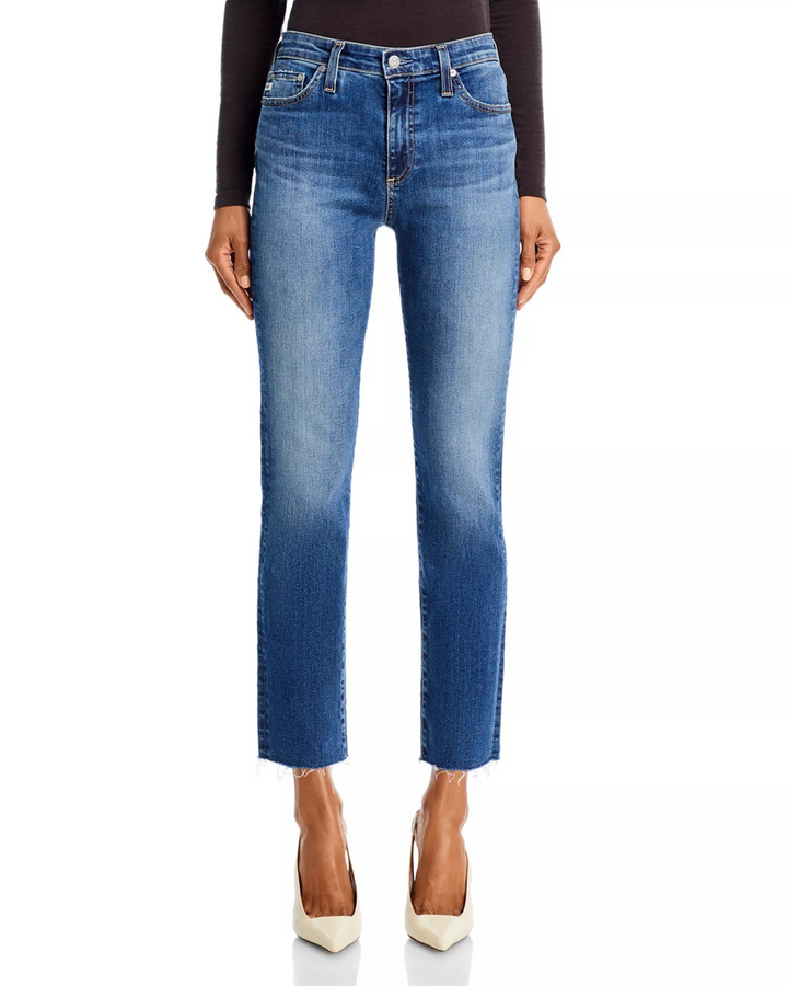 AG Mari High Rise Straight Leg Cropped Jeans MSRP $235