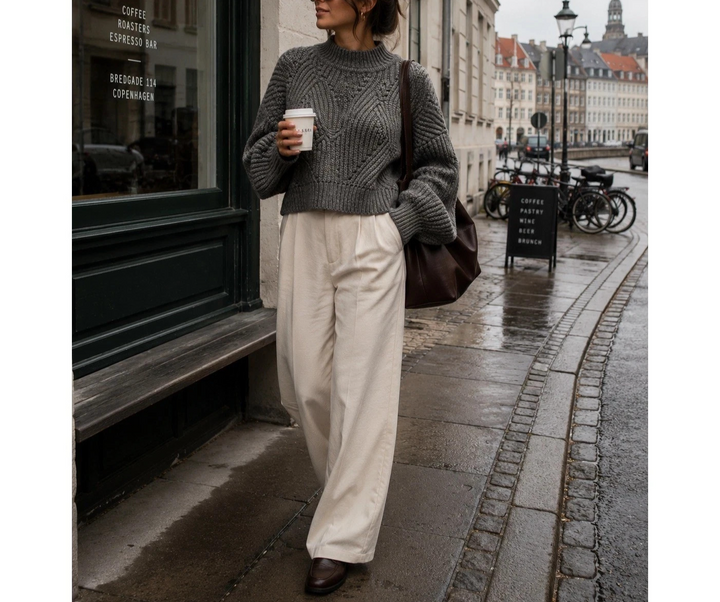 ASTR the Label Chunky Knit Mock Neck Cropped Sweater