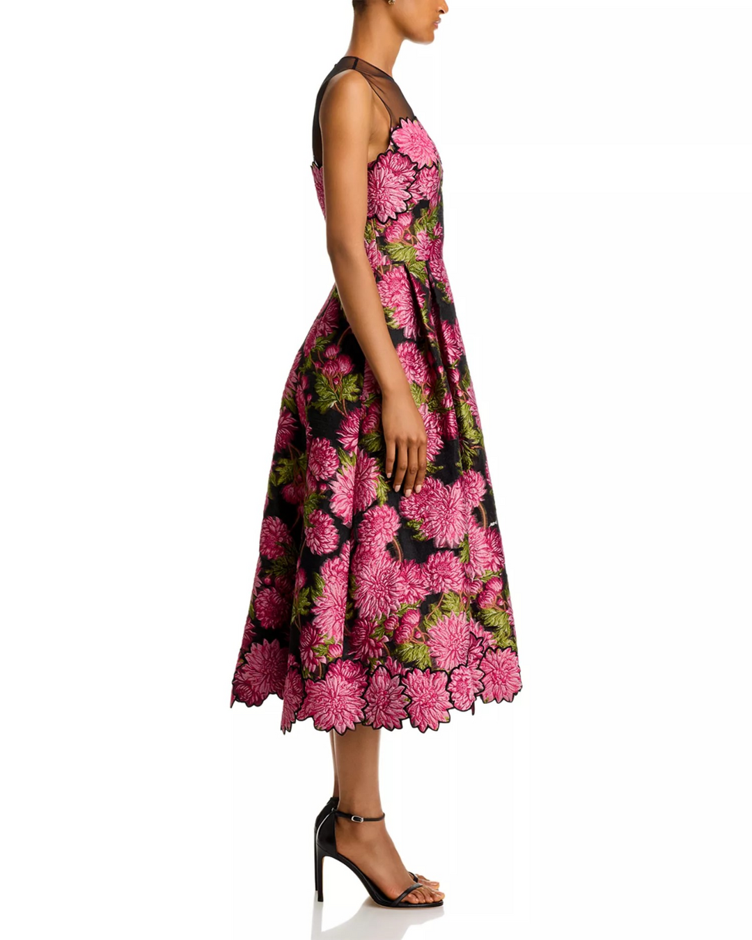 Teri Jon by Rickie Freeman Floral Jacquard Fit & Flare Dress MSRP $810