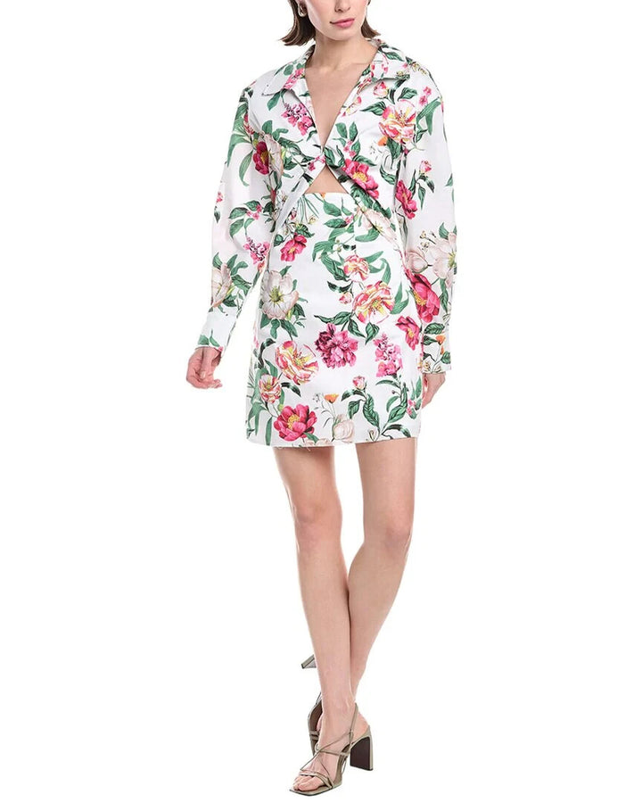 RACHEL Rachel Roy Patton Floral Print Mini Shirtdress MSRP $139