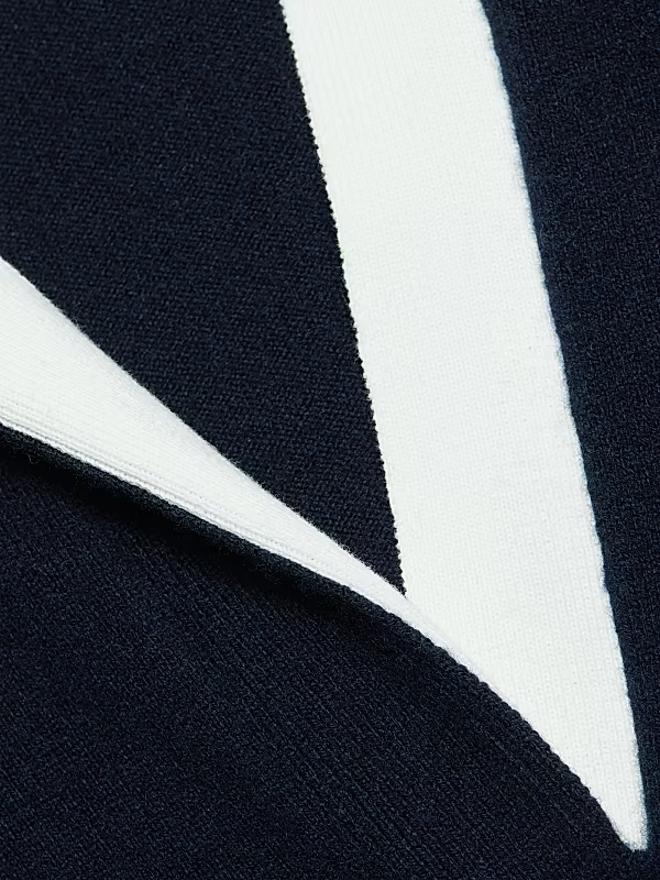 Vince Contrast Collar Cashmere-Blend Polo MSRP $365