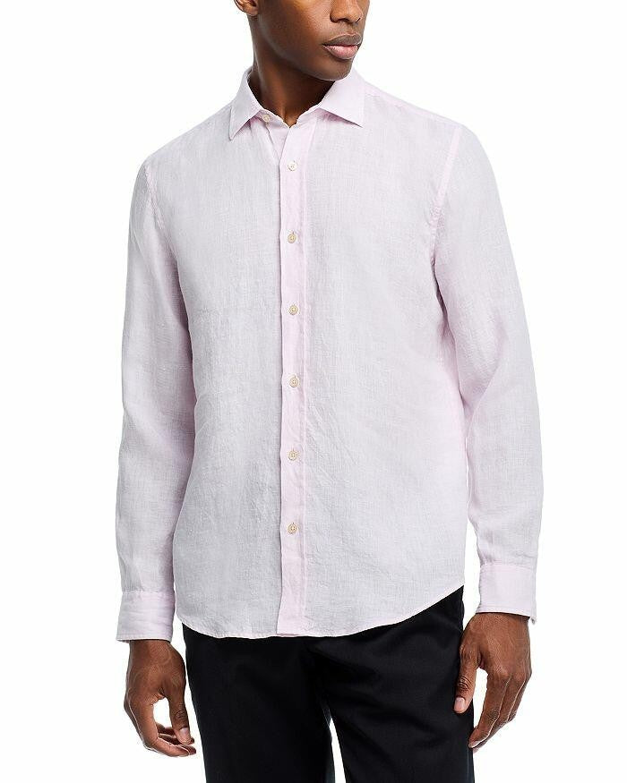 The Men's Store Yarn-Dyed Standard Fit Linen Shirt MSRP $108