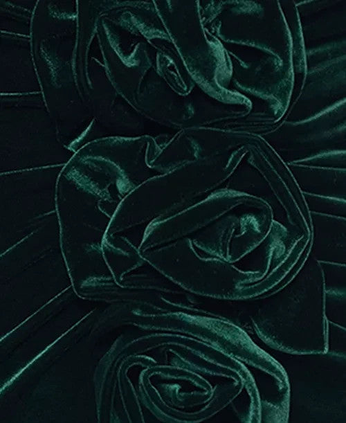 Betsy & Adam Velvet Rosette Long-Sleeve Gown MSRP $279