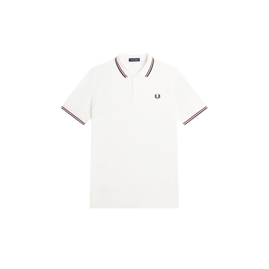 Fred Perry White Twin Tipped Polo Shirt 