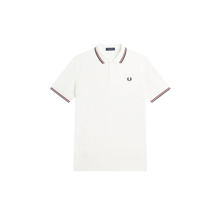 Fred Perry White Twin Tipped Polo Shirt 