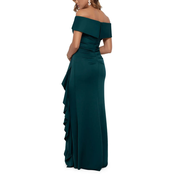 XSCAPE Ruffled Off-The-Shoulder Gown MSRP $289