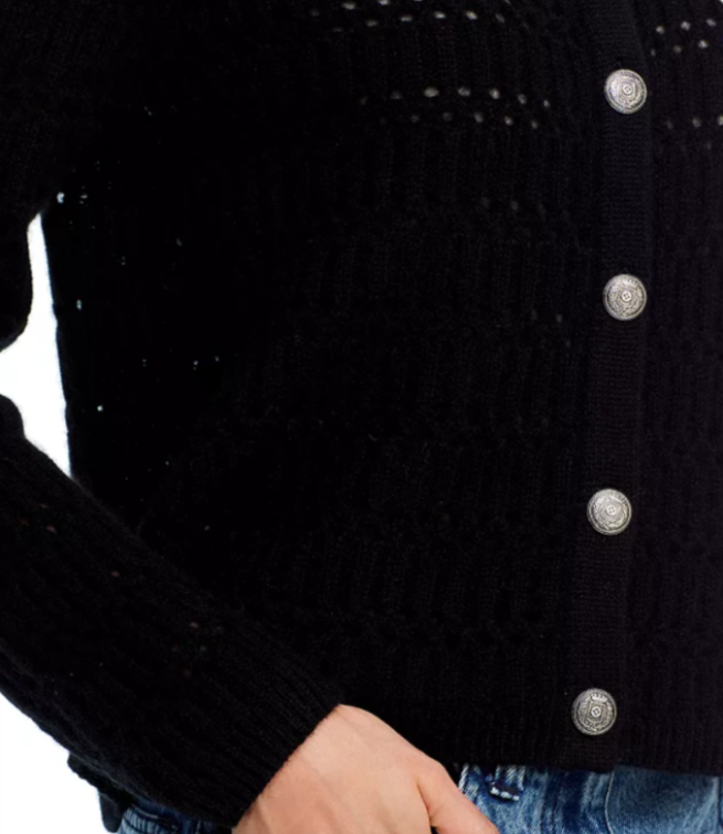 C  Cashmere Crochet Cardigan MSRP $198
