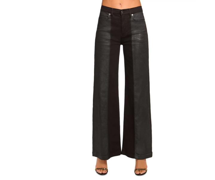 Ramy Brook Coated Vinnie Wide Leg Jeans MSRP $345