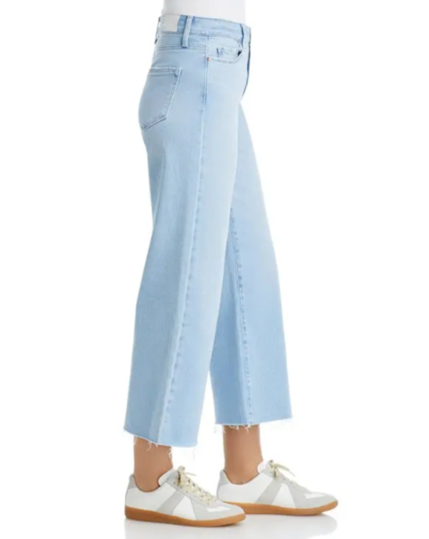 Paige Anessa High Rise Ankle Wide Leg Raw Hem Jeans MSRP $239