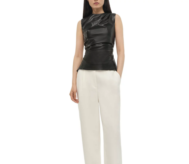 SIMKHAI Wynter Sleeveless Draped Top MSRP $425