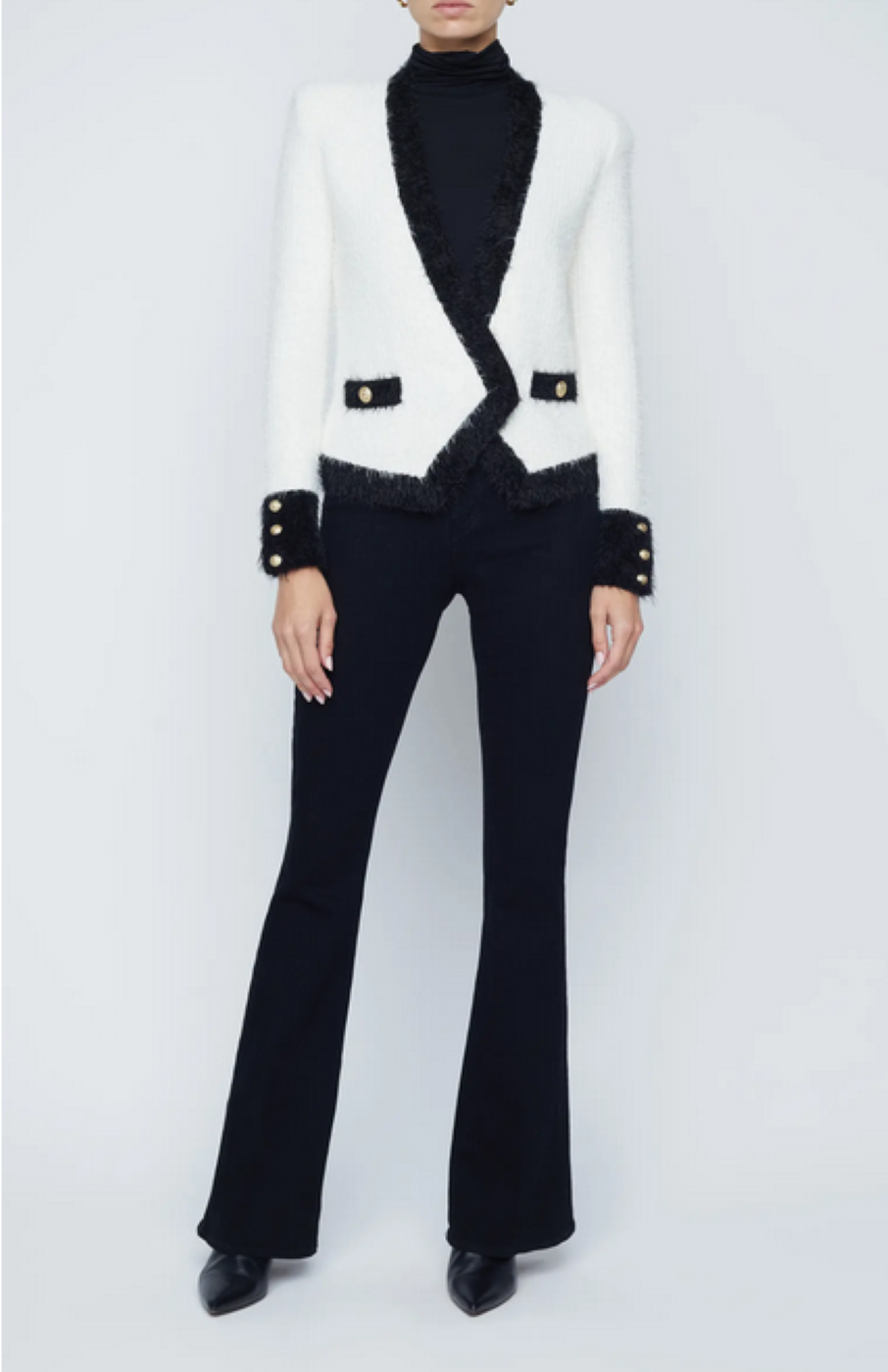L'AGENCE Georgia Contrast Cardigan Blazer MSRP $475