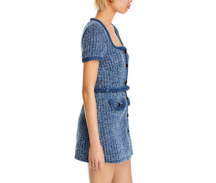 Self-Portrait Braided Trim Textured Dress MSRP $440