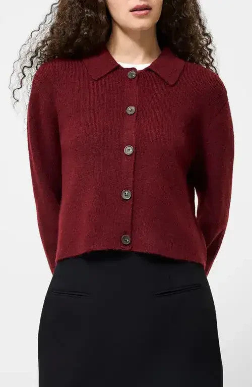 French Connection Ellie Collared Knit Cardigan MSRP $138