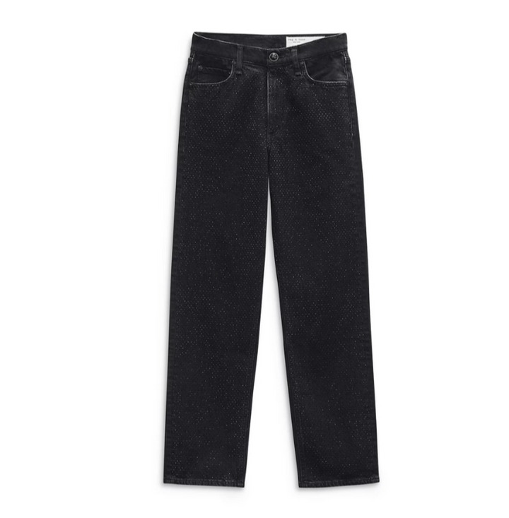 rag & bone Harlow Embellished Straight Leg Ankle Jeans MSRP $378