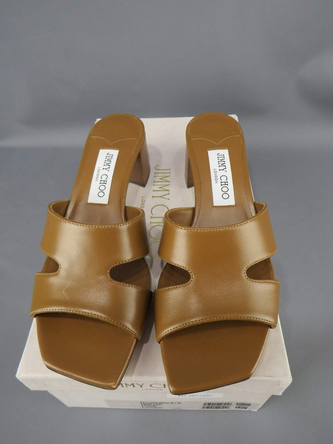 Jimmy Choo Ellison 45 Block Heel Slide Sandals M2 367