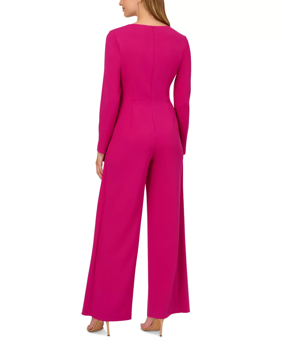 Adrianna Papell Women's V-Neck Tie-Front Crepe Jumpsuit MSRP $179
