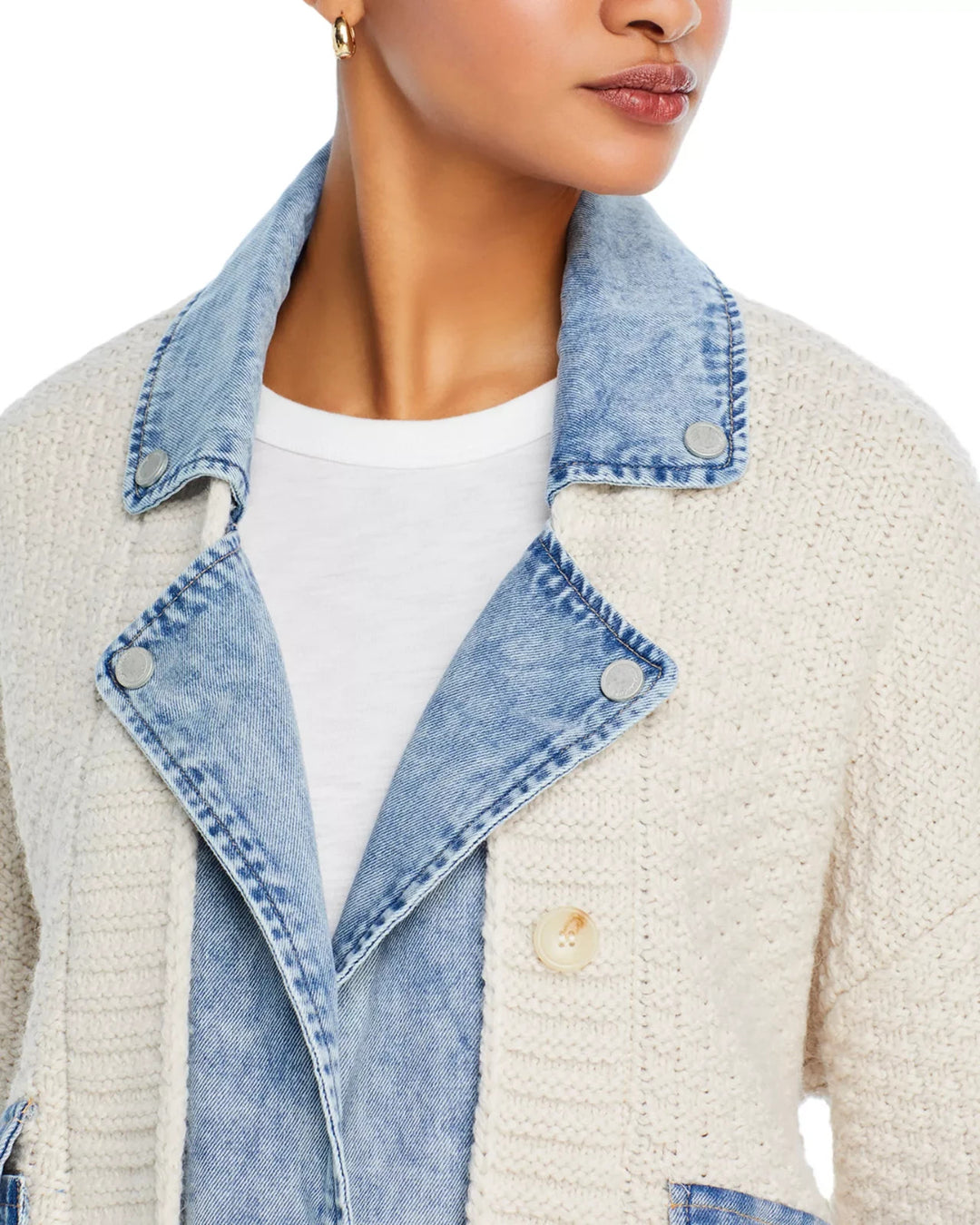 BLANKNYC Last Call Mixed Media Cardigan MSRP $168