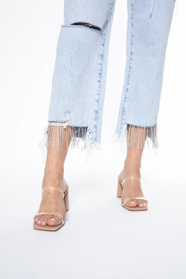 Blue Revival Nash Vegas 90 High Rise Cropped Wide Leg Jeans MSRP $189