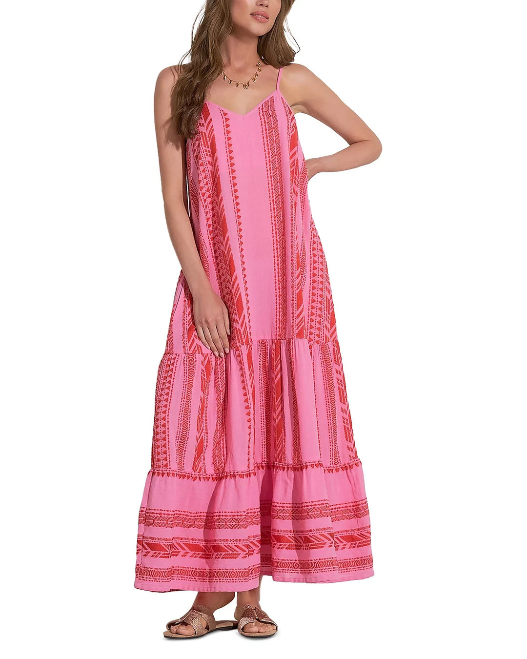 Elan Spaghetti Strap Maxi Swim Cover-Up Dress MSRP $104