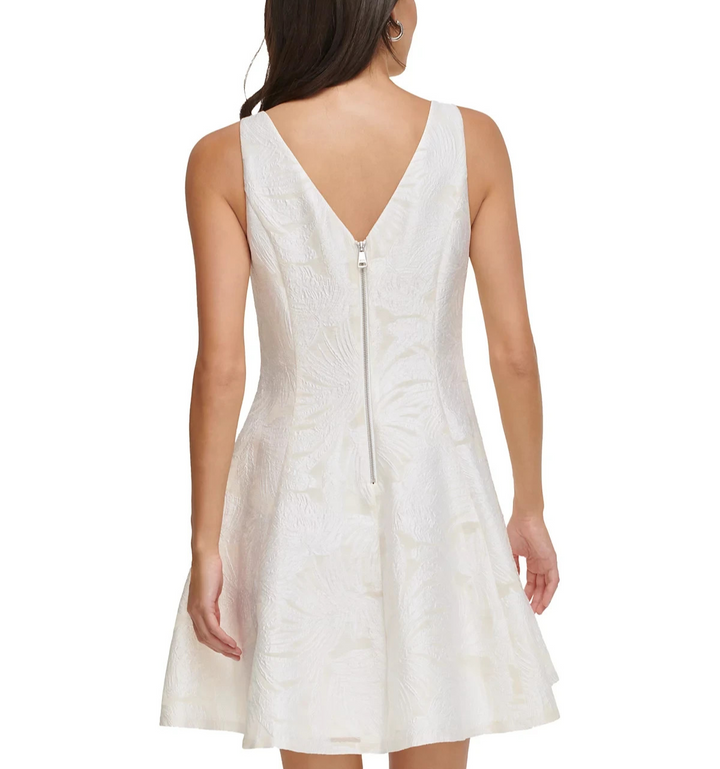 DKNY Floral Jacquard Sleeveless Dress MSRP $159