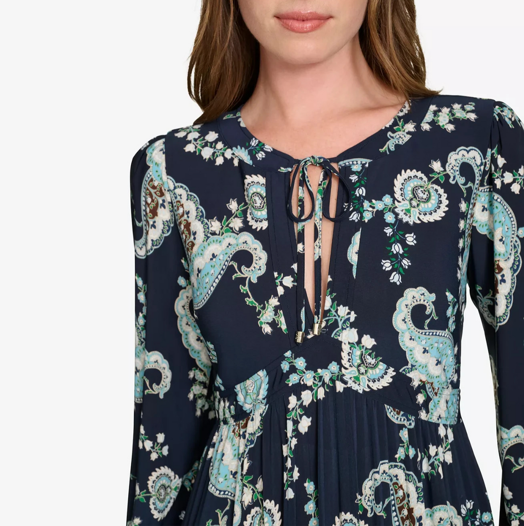 Tommy Hilfiger Women's Posey Paisley Jersey Dress MSRP $139