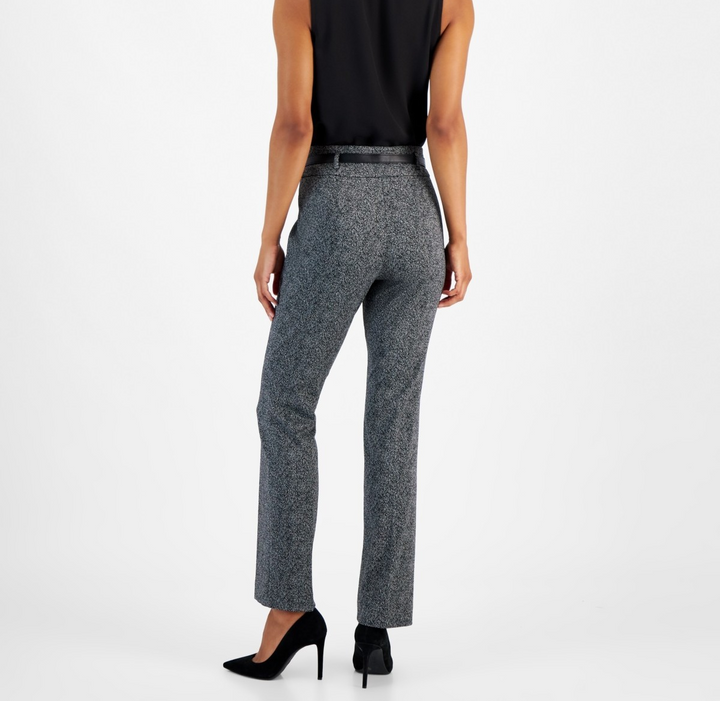 Kasper Herringbone High-Rise Belted Bootcut Pants  MSRP $89