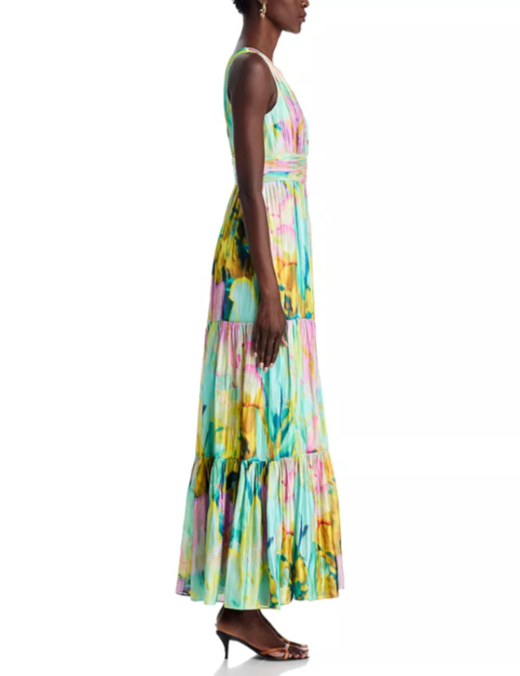 Kobi Halperin Britt Printed Tiered Maxi Dress MSRP $698