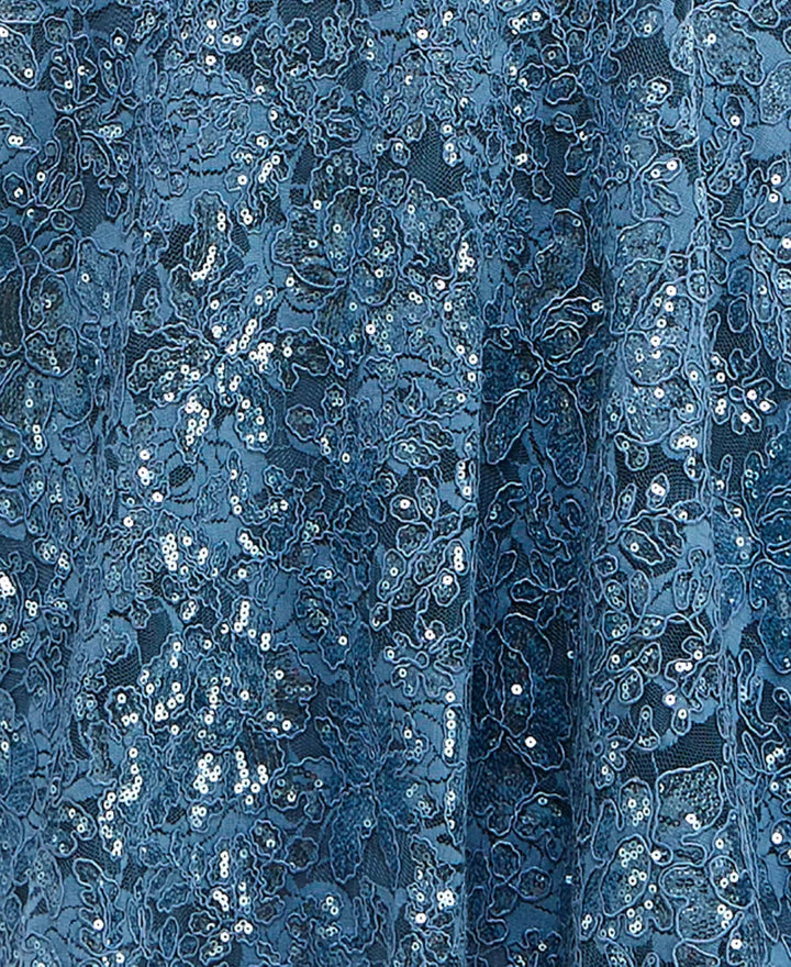 City Studios Juniors' Sequined Lace Fit & Flare Dress MSRP $79