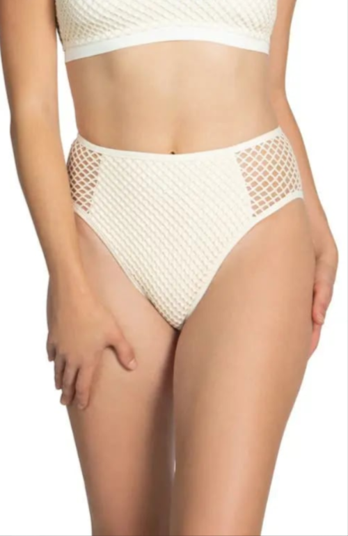Robin Piccone Pua Mesh High Waist Bikini Bottom MSRP $98
