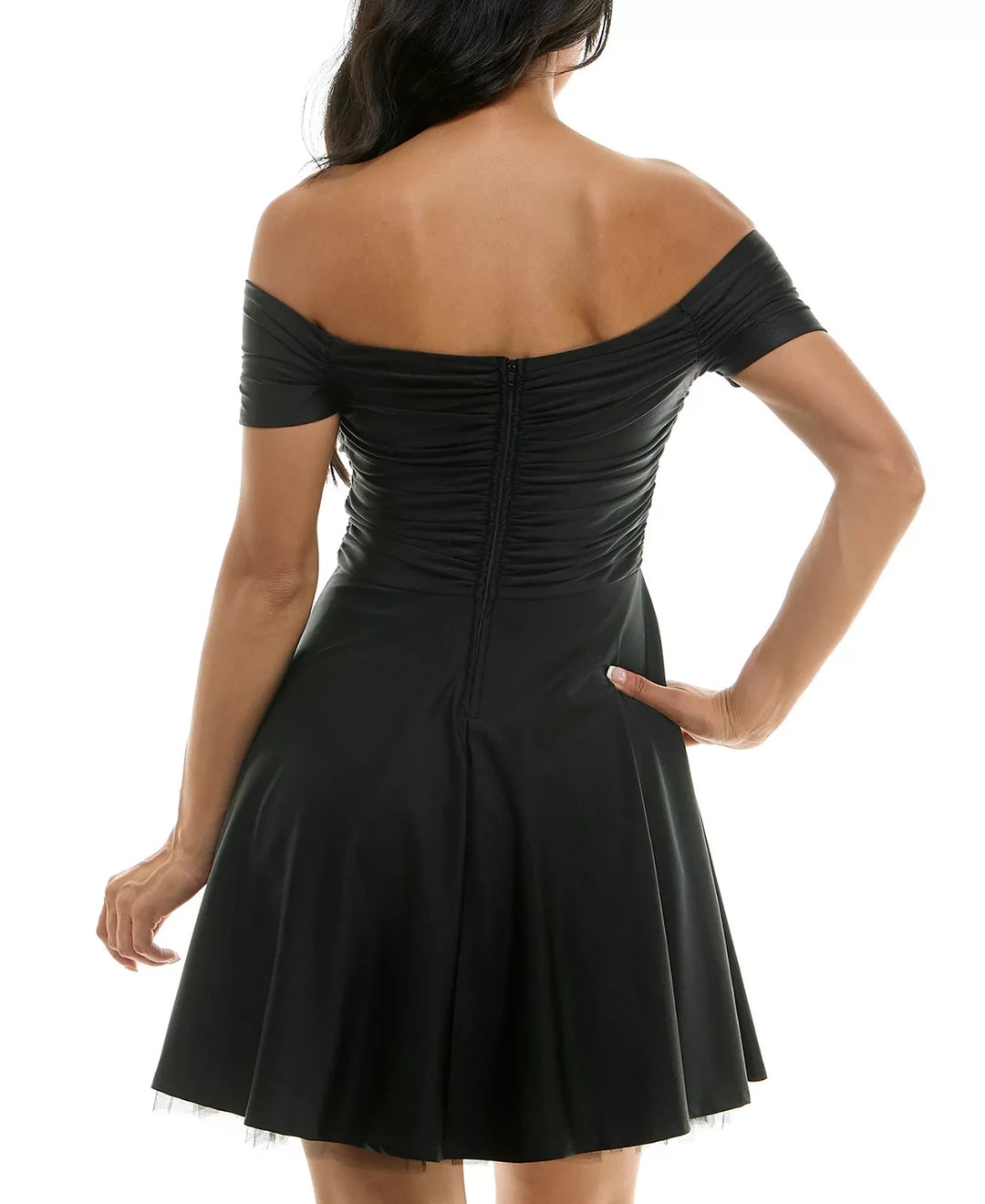 Emerald Sundae Juniors' Corset Off-The-Shoulder Dress MSRP $89