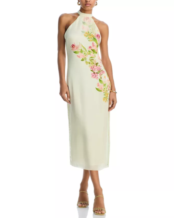 Hemant and Nandita Floral Halter Midi Dress MSRP $468