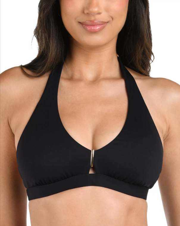 La Blanca Luxe V Neck Halter Bikini Top MSRP $85