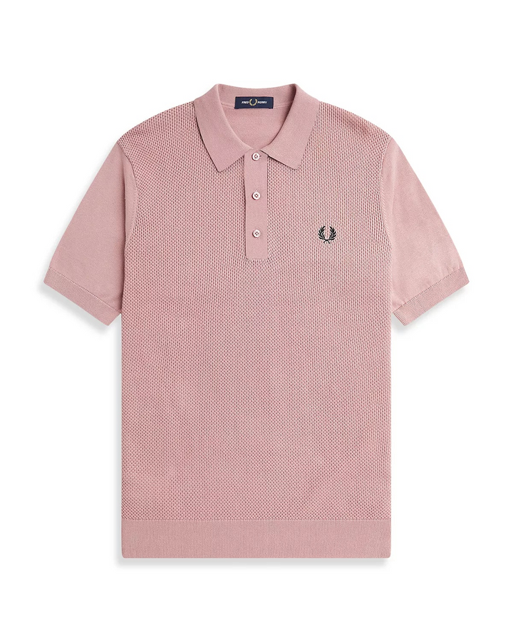 Fred Perry Cotton Textured Knit Regular Fit Polo Shirt MSRP $98