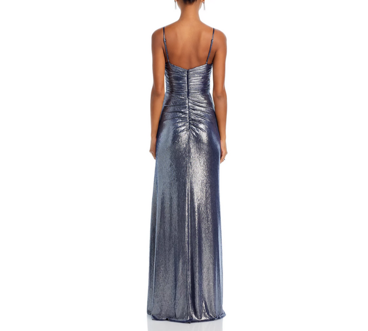 Ramy Brook Kade Metallic V Neck Gown MSRP $495