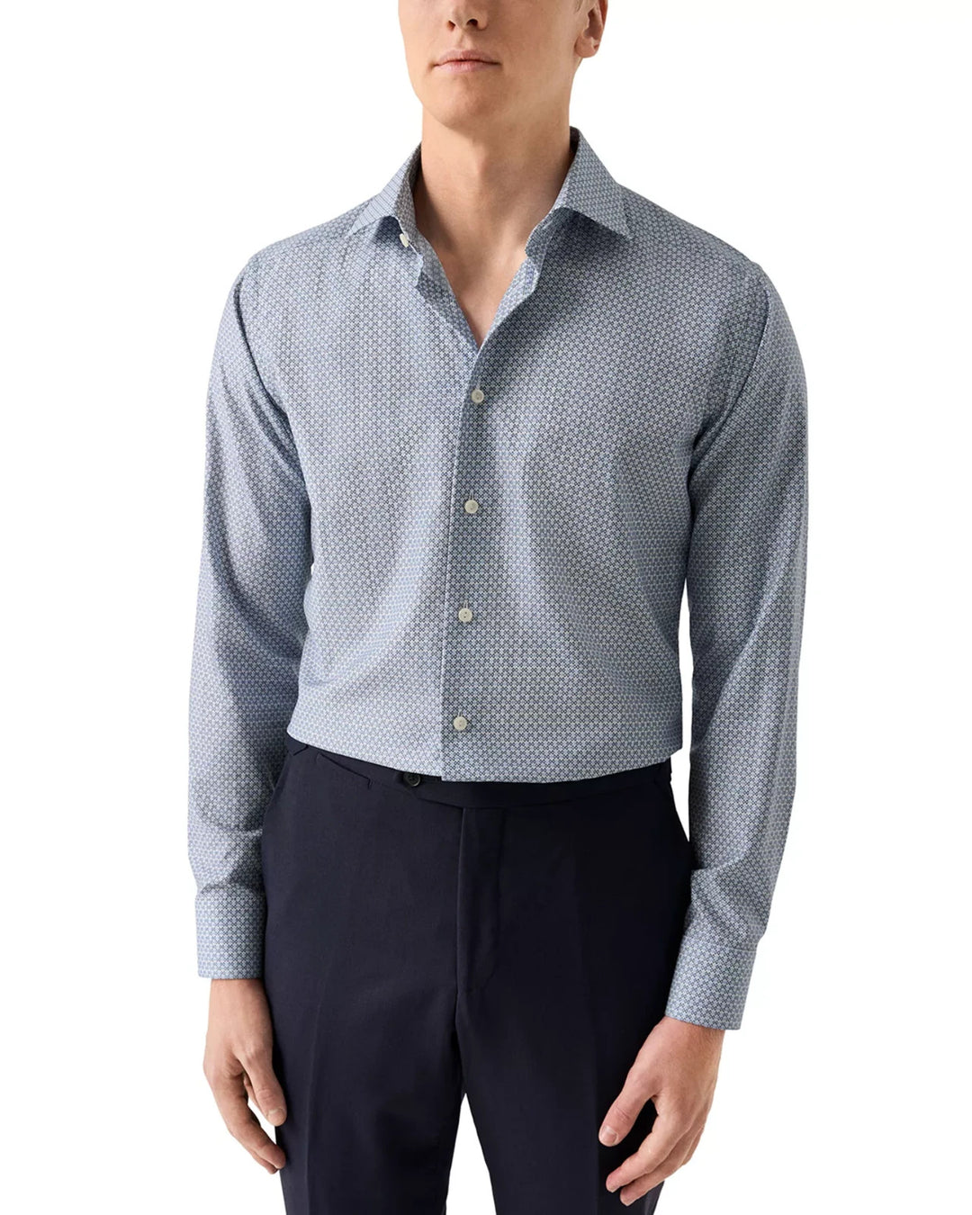 Eton Contemporary Fit Geometric Twill Shirt MSRP $280