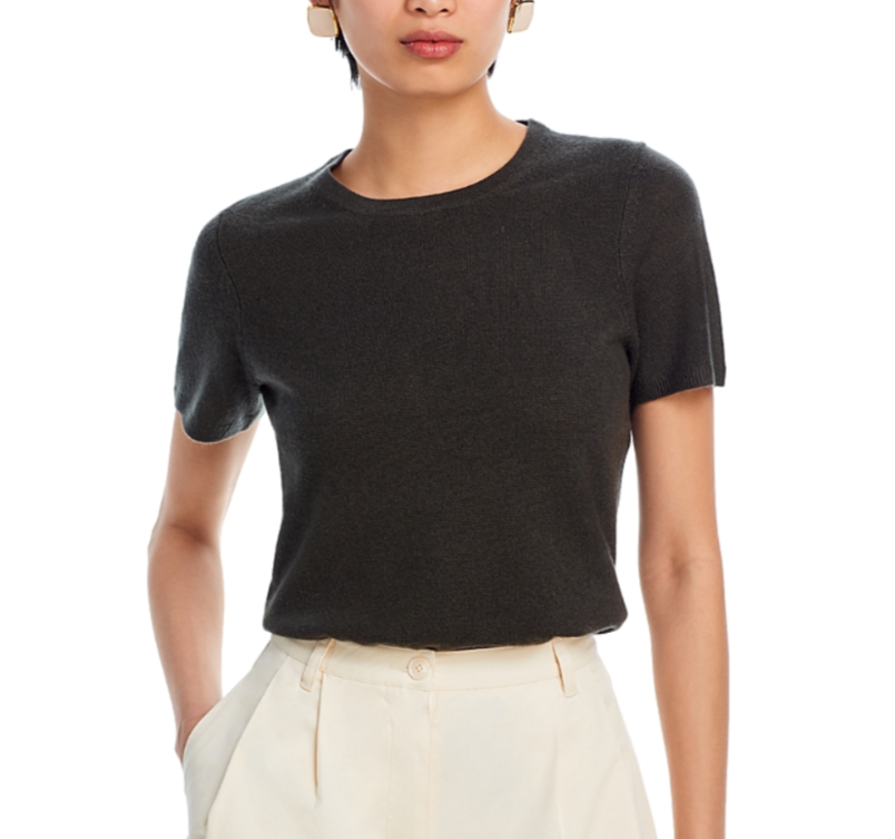C by Cashmere Short Sleeve Crewneck Sweater MSRP $148
