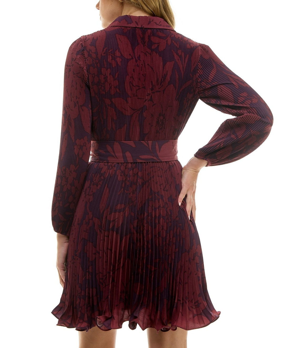 Taylor Petite Printed Pleated a-Line Dress MSRP $138