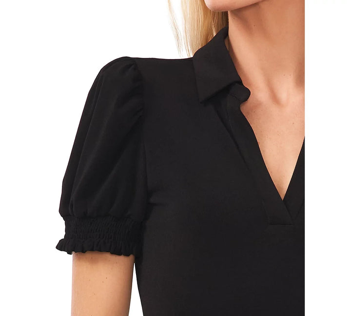 CeCe Collared Split Neck Top MSRP $69