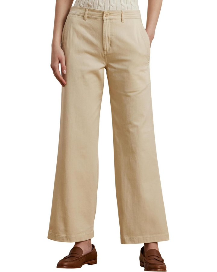 Lauren Ralph Lauren Cotton Twill Wide Leg Pants MSRP $165