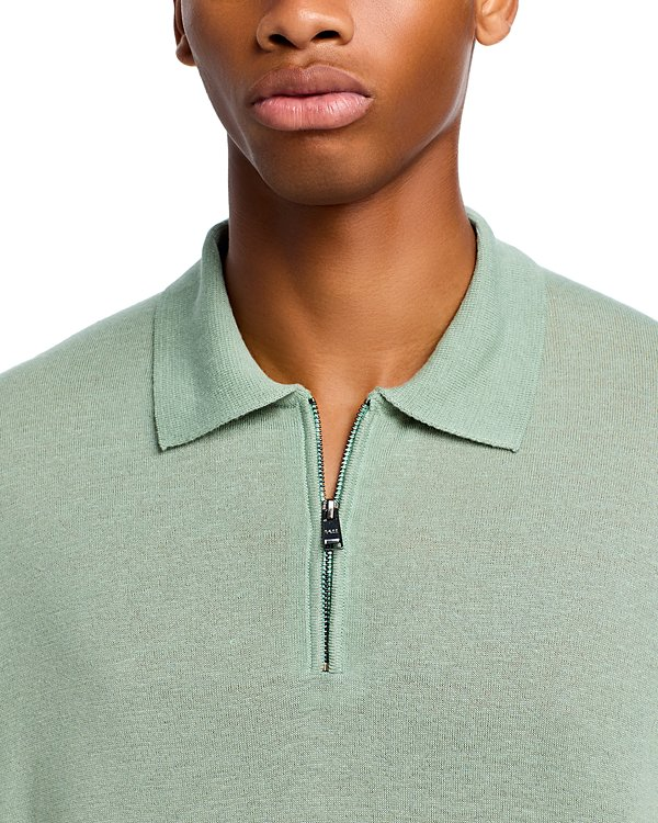 Boss Trieste Tipped Regular Fit Quarter Zip Polo Shirt MSRP $178