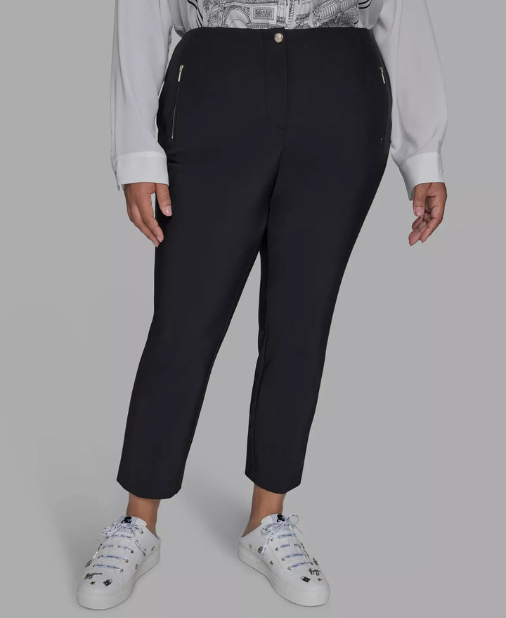 KARL LAGERFELD PARIS Plus Size Zip-Pocket Slim Pants MSRP $119