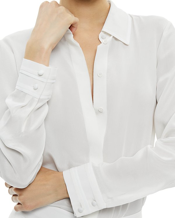 Alice and Olivia Silk Willa Relaxed Shirt MSRP $330